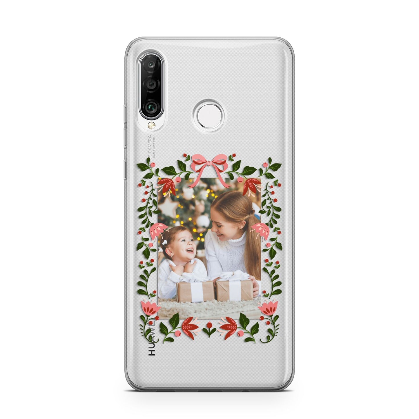 Personalised Christmas Flowers Photo Huawei P30 Lite Phone Case