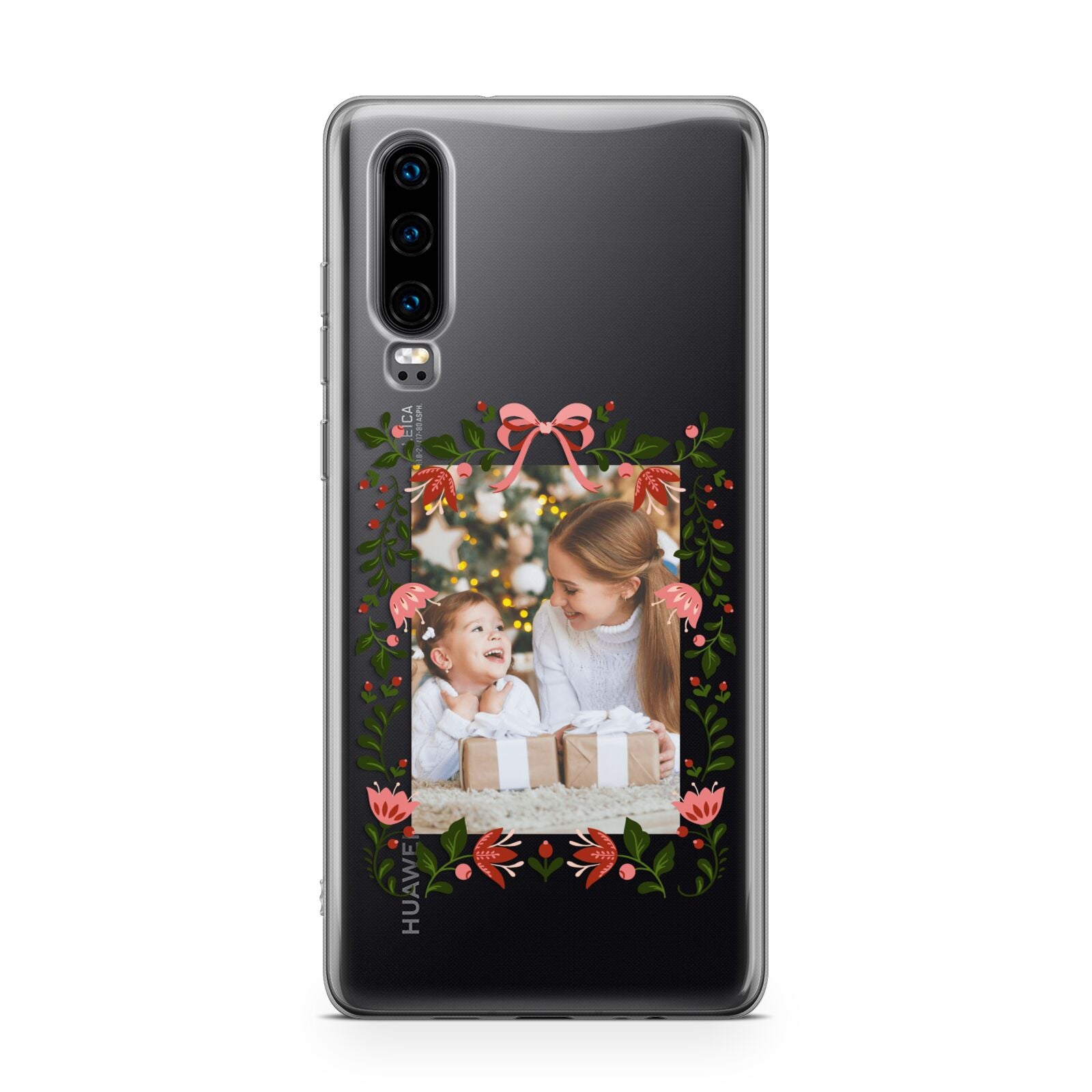 Personalised Christmas Flowers Photo Huawei P30 Phone Case