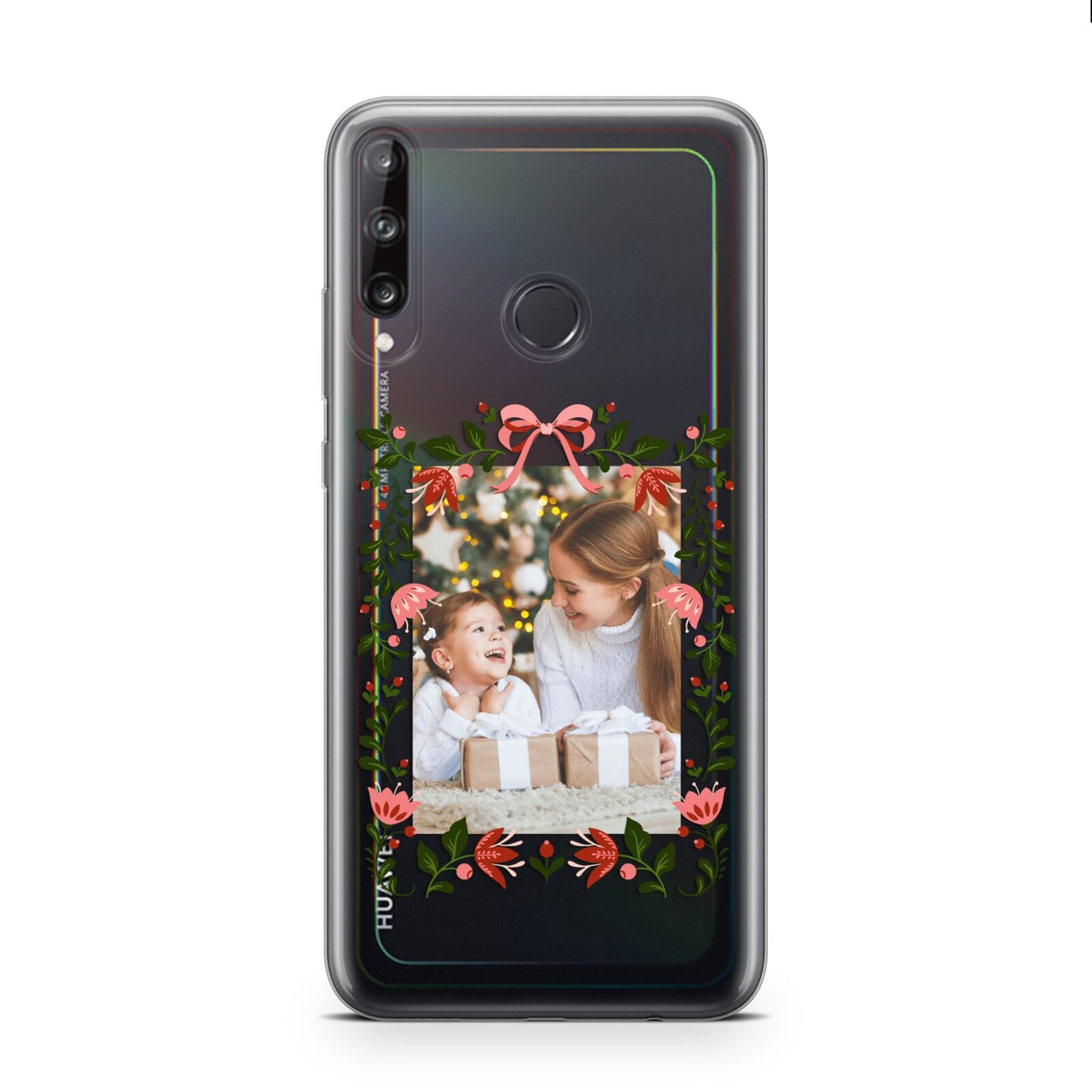 Personalised Christmas Flowers Photo Huawei P40 Lite E Phone Case