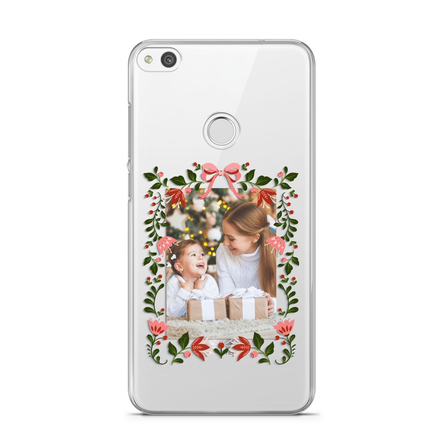 Personalised Christmas Flowers Photo Huawei P8 Lite Case