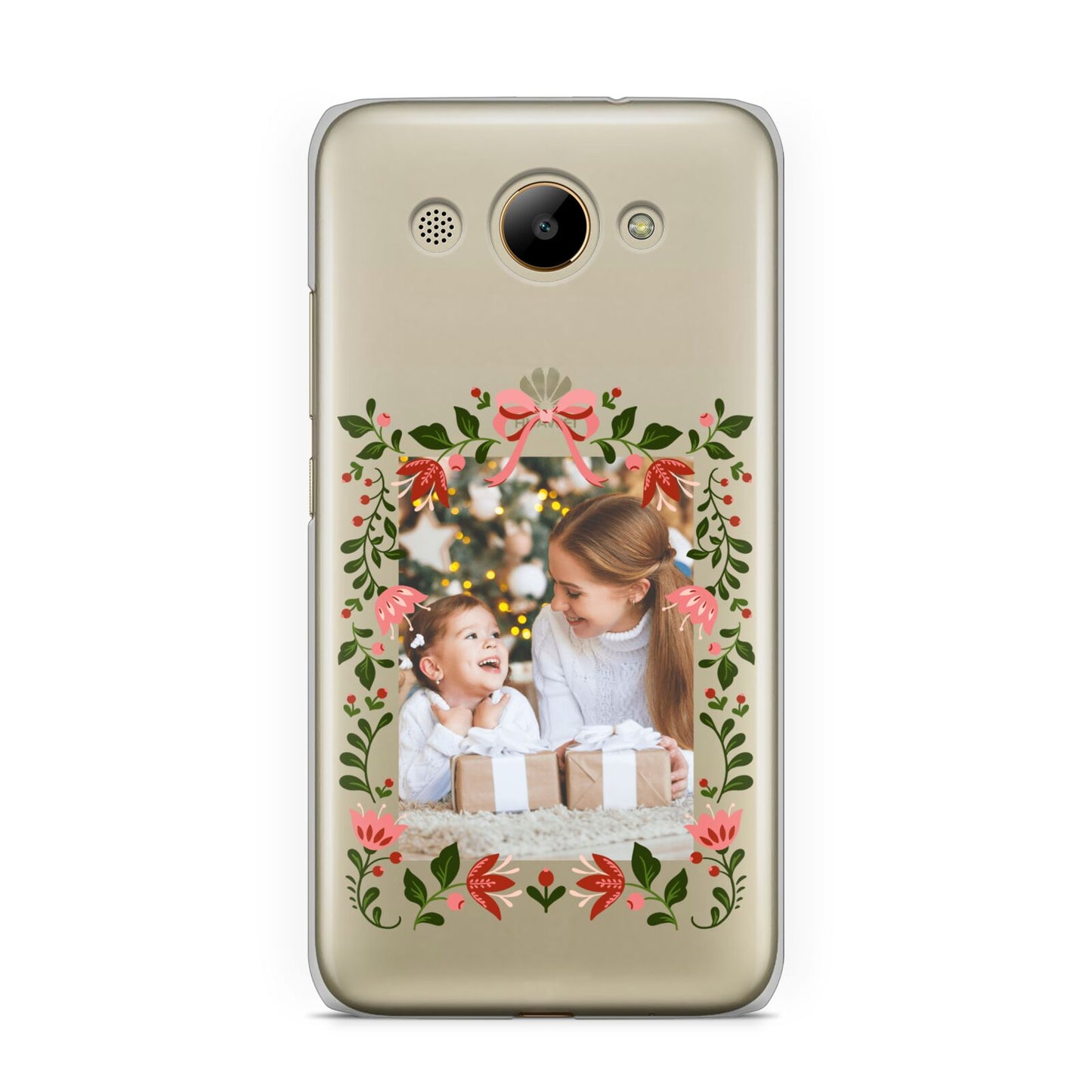 Personalised Christmas Flowers Photo Huawei Y3 2017