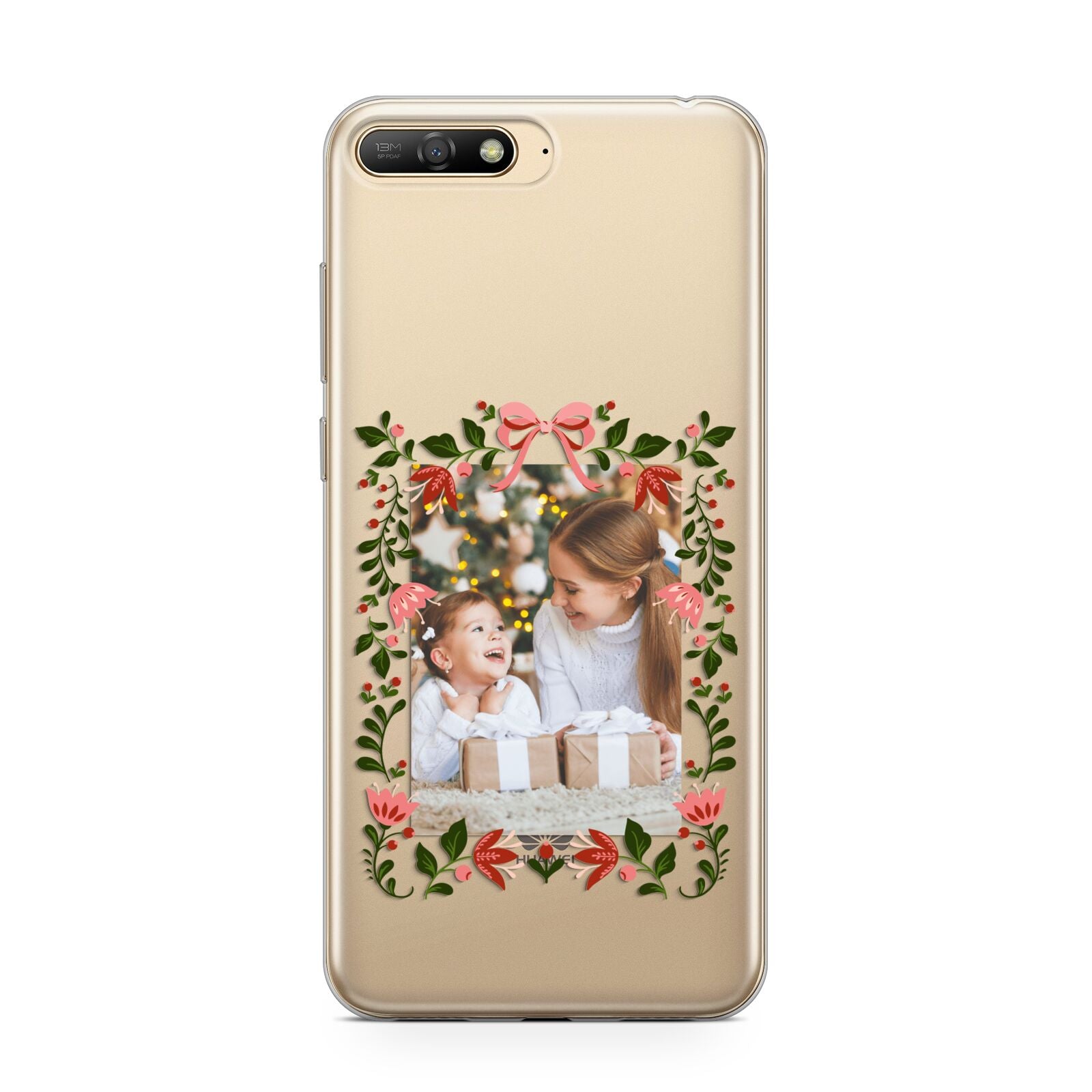Personalised Christmas Flowers Photo Huawei Y6 2018