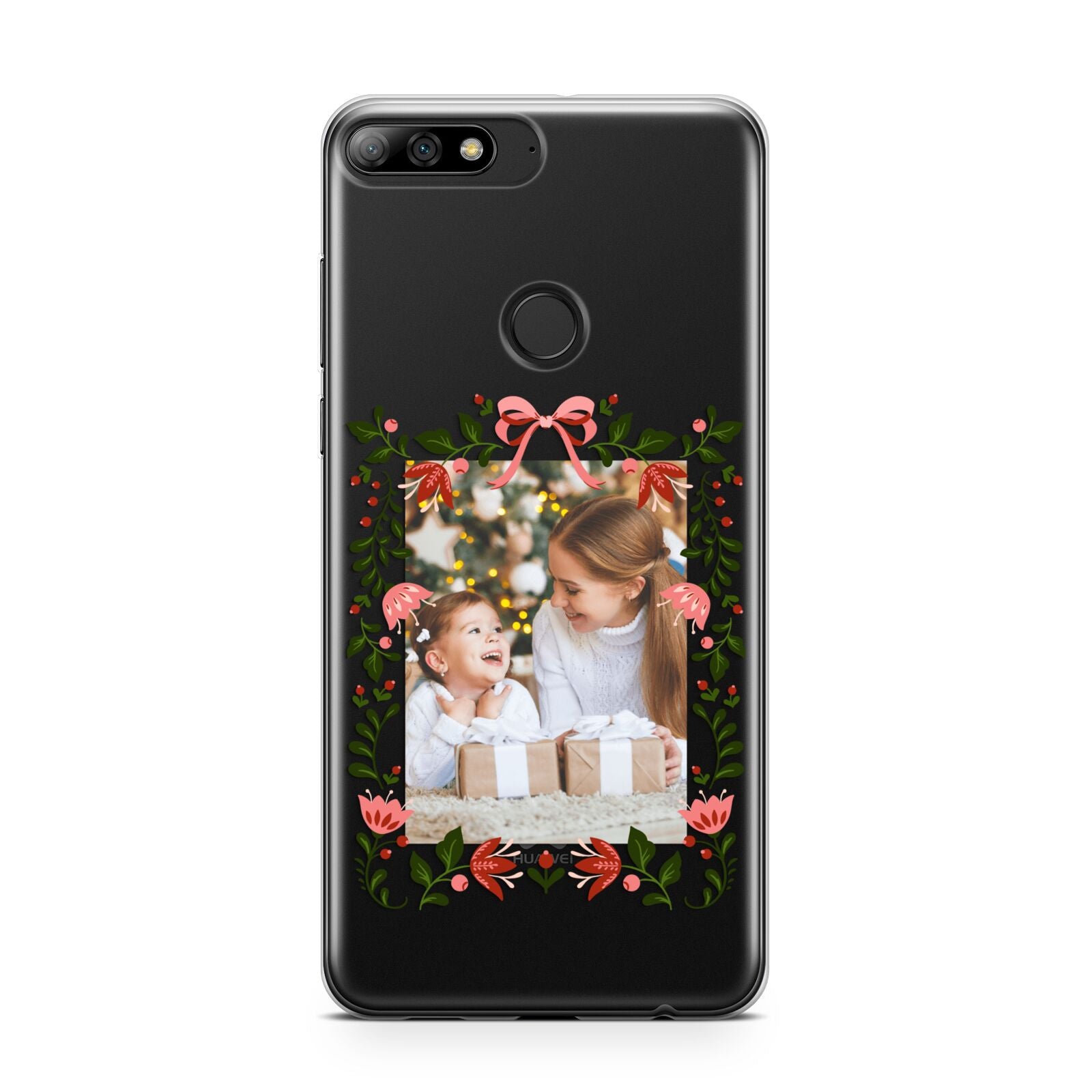 Personalised Christmas Flowers Photo Huawei Y7 2018