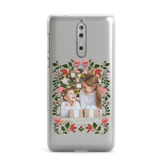 Personalised Christmas Flowers Photo Nokia Case