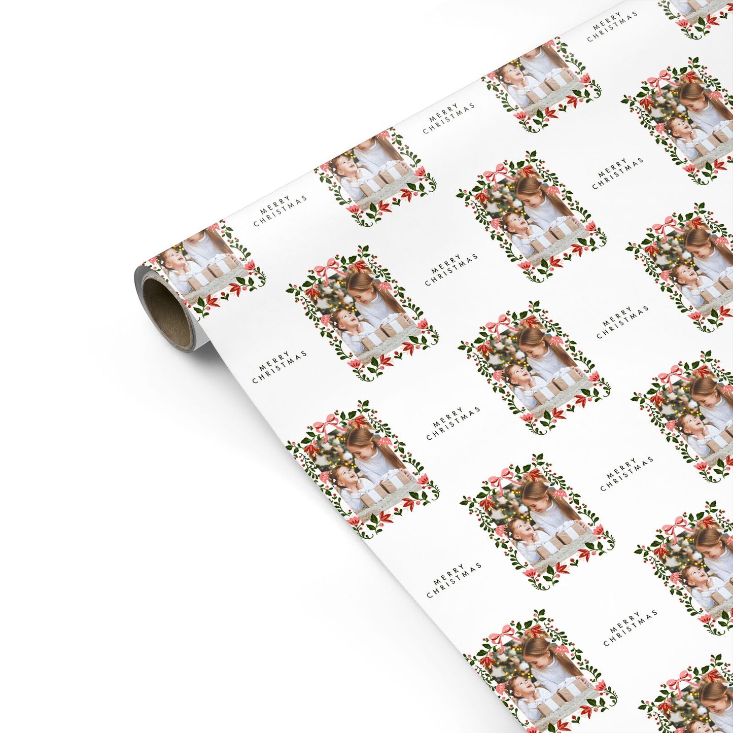 Personalised Christmas Flowers Photo Personalised Gift Wrap