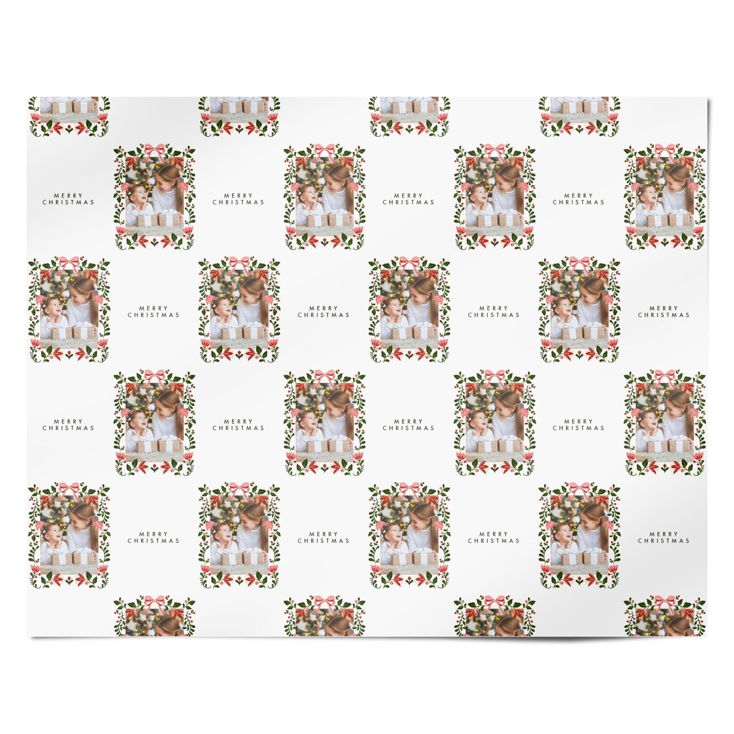 Personalised Christmas Flowers Photo Personalised Wrapping Paper Alternative