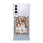 Personalised Christmas Flowers Photo Samsung S21 Plus Case