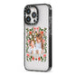 Personalised Christmas Flowers Photo iPhone 13 Pro Black Impact Case Side Angle on Silver phone