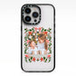 Personalised Christmas Flowers Photo iPhone 13 Pro Black Impact Case on Silver phone
