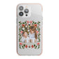 Personalised Christmas Flowers Photo iPhone 13 Pro Max TPU Impact Case with Pink Edges