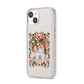 Personalised Christmas Flowers Photo iPhone 14 Clear Tough Case Starlight Angled Image