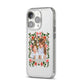 Personalised Christmas Flowers Photo iPhone 14 Pro Clear Tough Case Silver Angled Image
