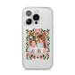 Personalised Christmas Flowers Photo iPhone 14 Pro Clear Tough Case Silver