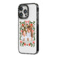 Personalised Christmas Flowers Photo iPhone 14 Pro Max Black Impact Case Side Angle on Silver phone