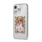 Personalised Christmas Flowers Photo iPhone 14 Pro Max Clear Tough Case Silver Angled Image