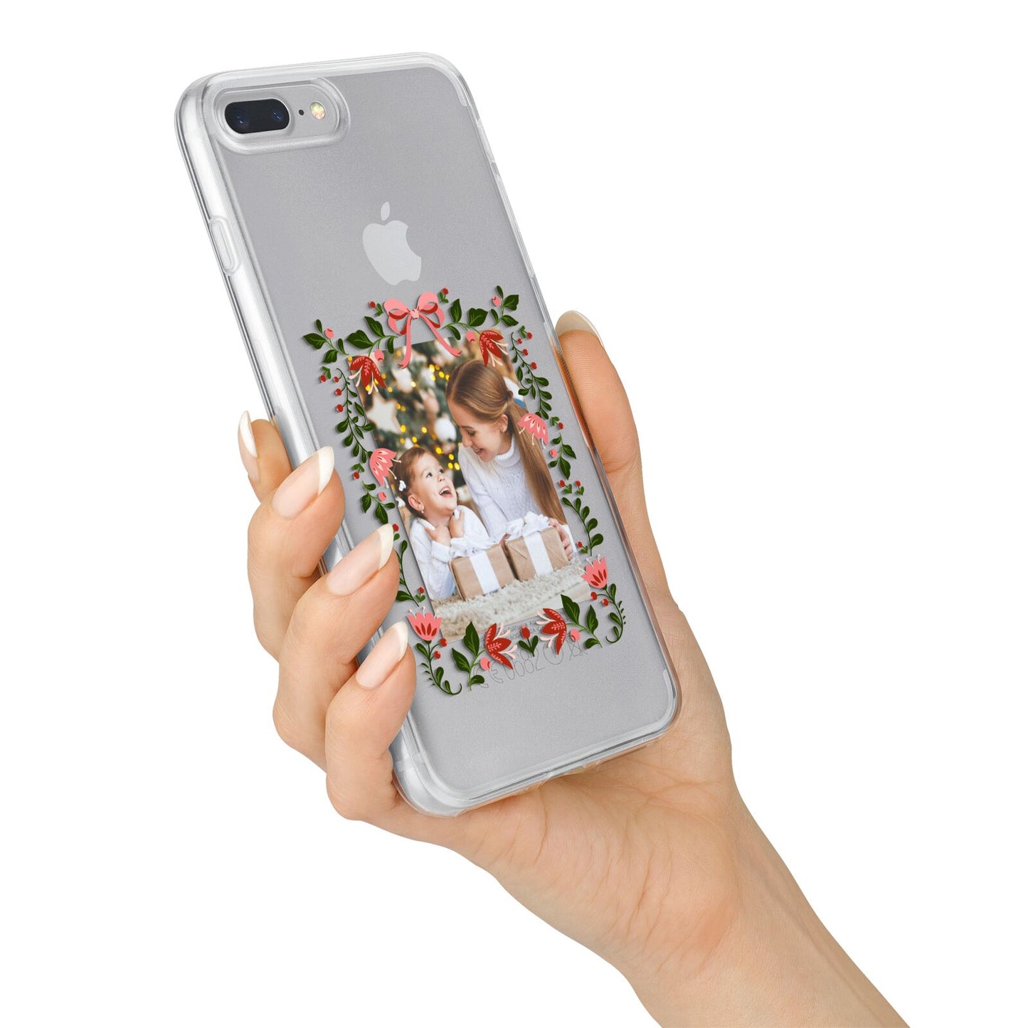 Personalised Christmas Flowers Photo iPhone 7 Plus Bumper Case on Silver iPhone Alternative Image