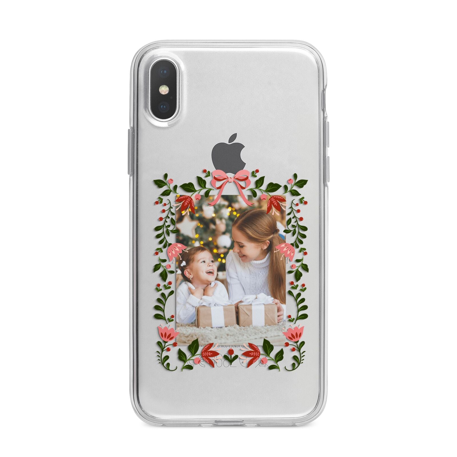 Personalised Christmas Flowers Photo iPhone X Bumper Case on Silver iPhone Alternative Image 1