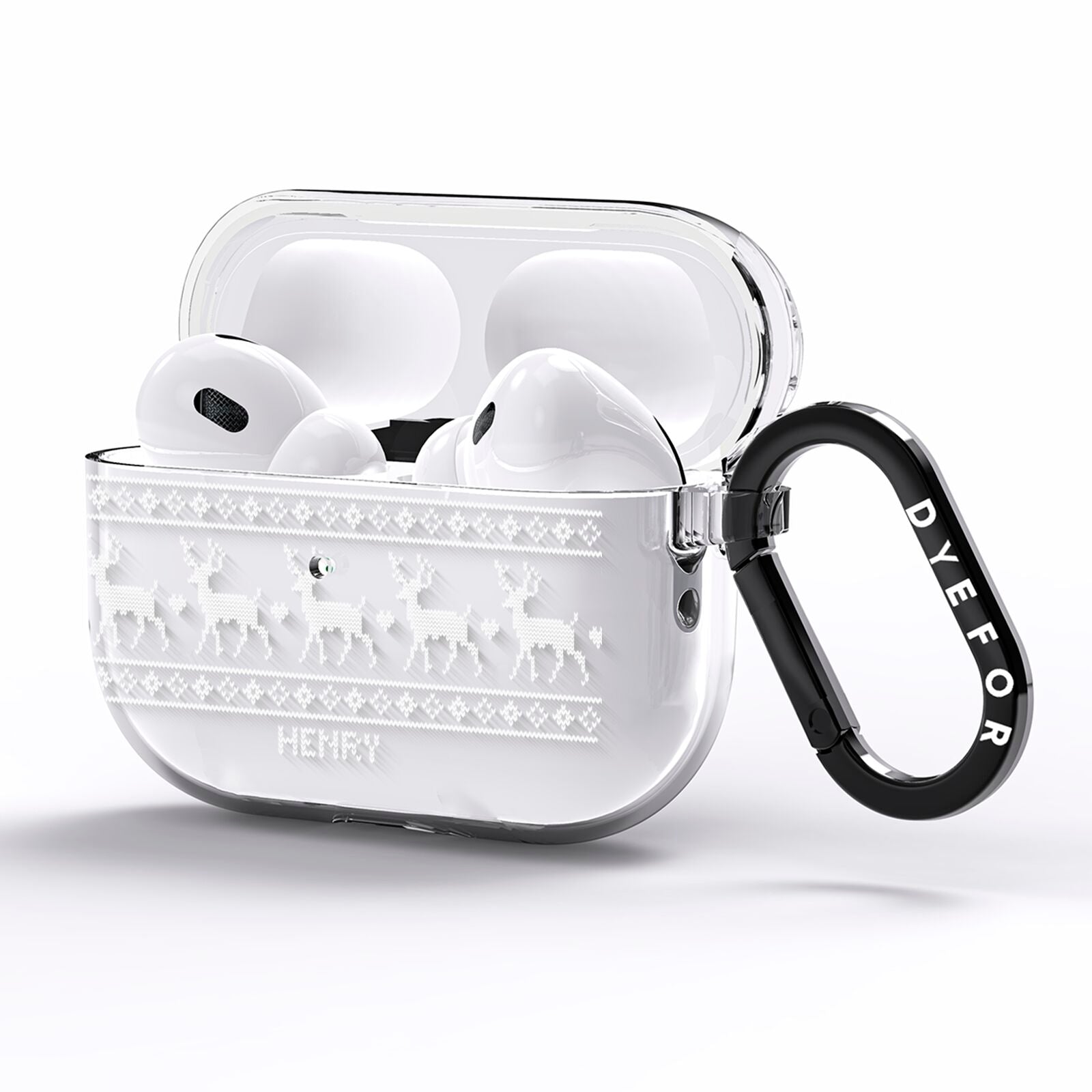 Personalised Christmas Jumper AirPods Pro Clear Case Side Image
