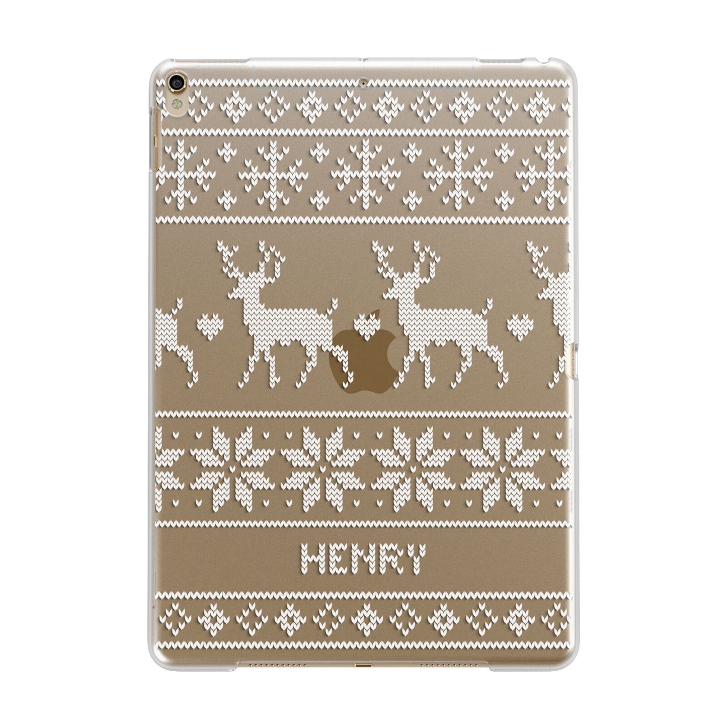 Personalised Christmas Jumper Apple iPad Gold Case