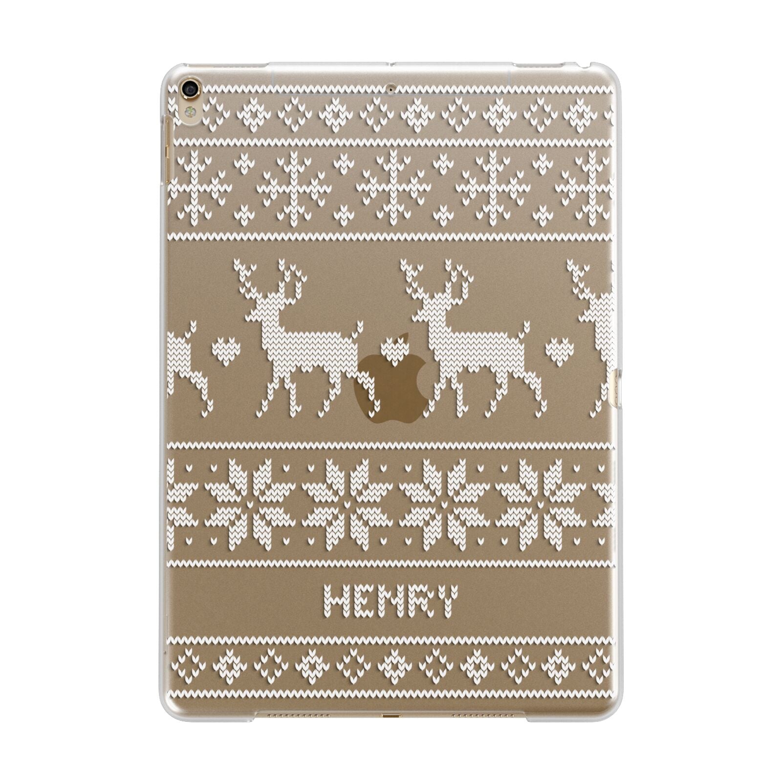 Personalised Christmas Jumper Apple iPad Gold Case
