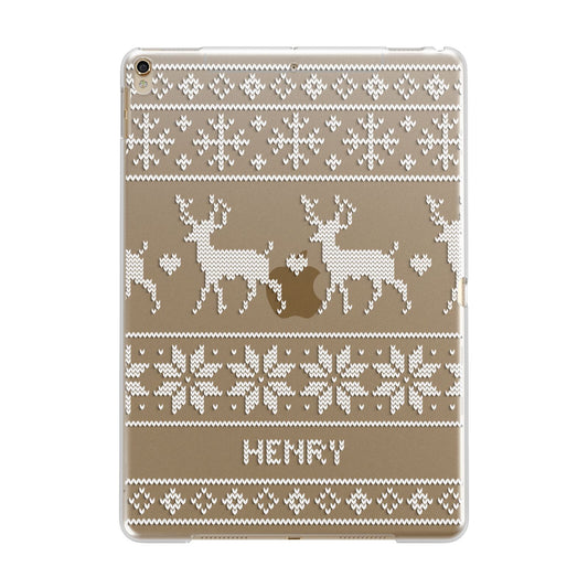 Personalised Christmas Jumper Apple iPad Gold Case