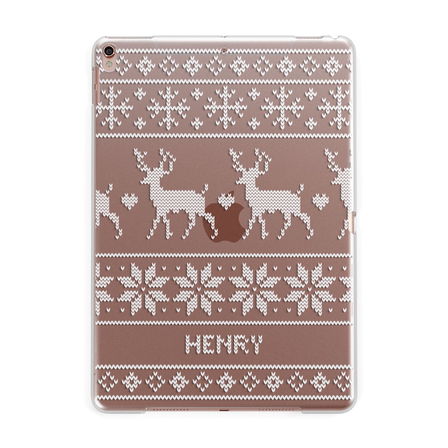 Personalised Christmas Jumper Apple iPad Rose Gold Case