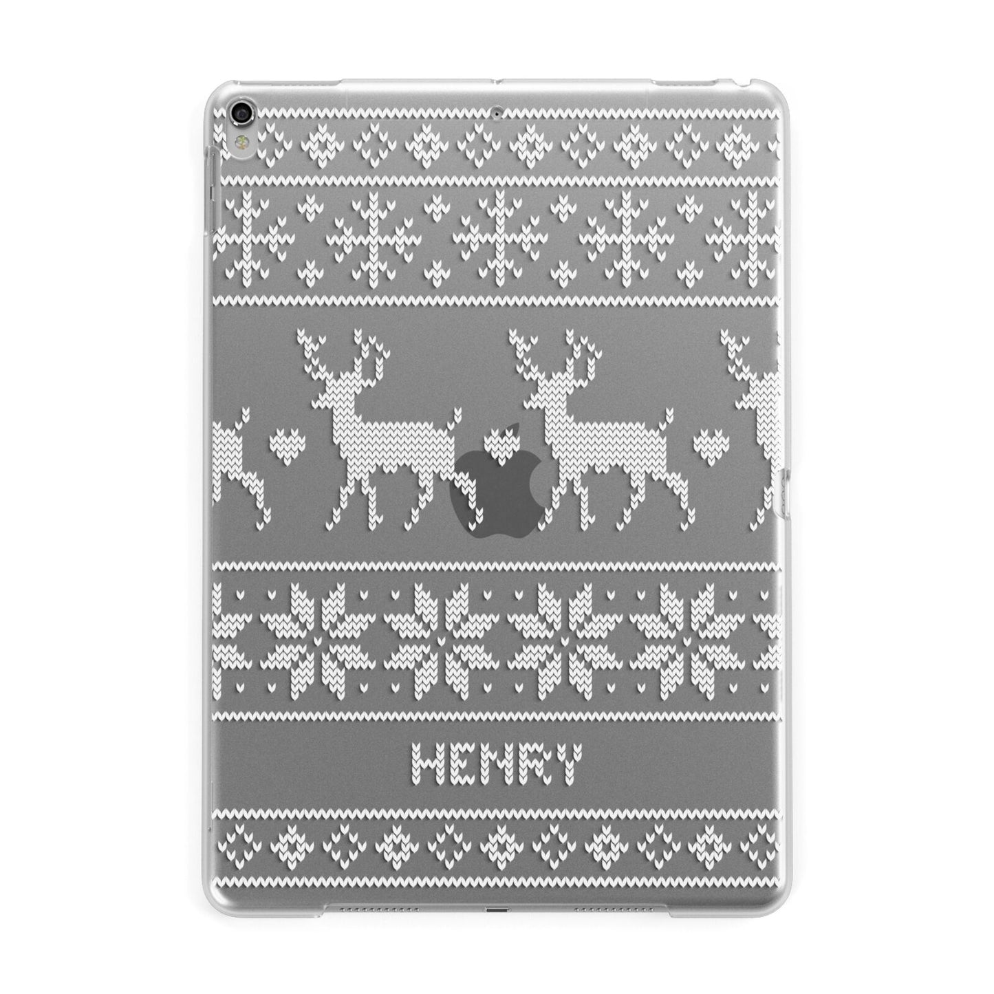 Personalised Christmas Jumper Apple iPad Silver Case