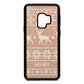 Personalised Christmas Jumper Rose Gold Pebble Leather Samsung S9 Case