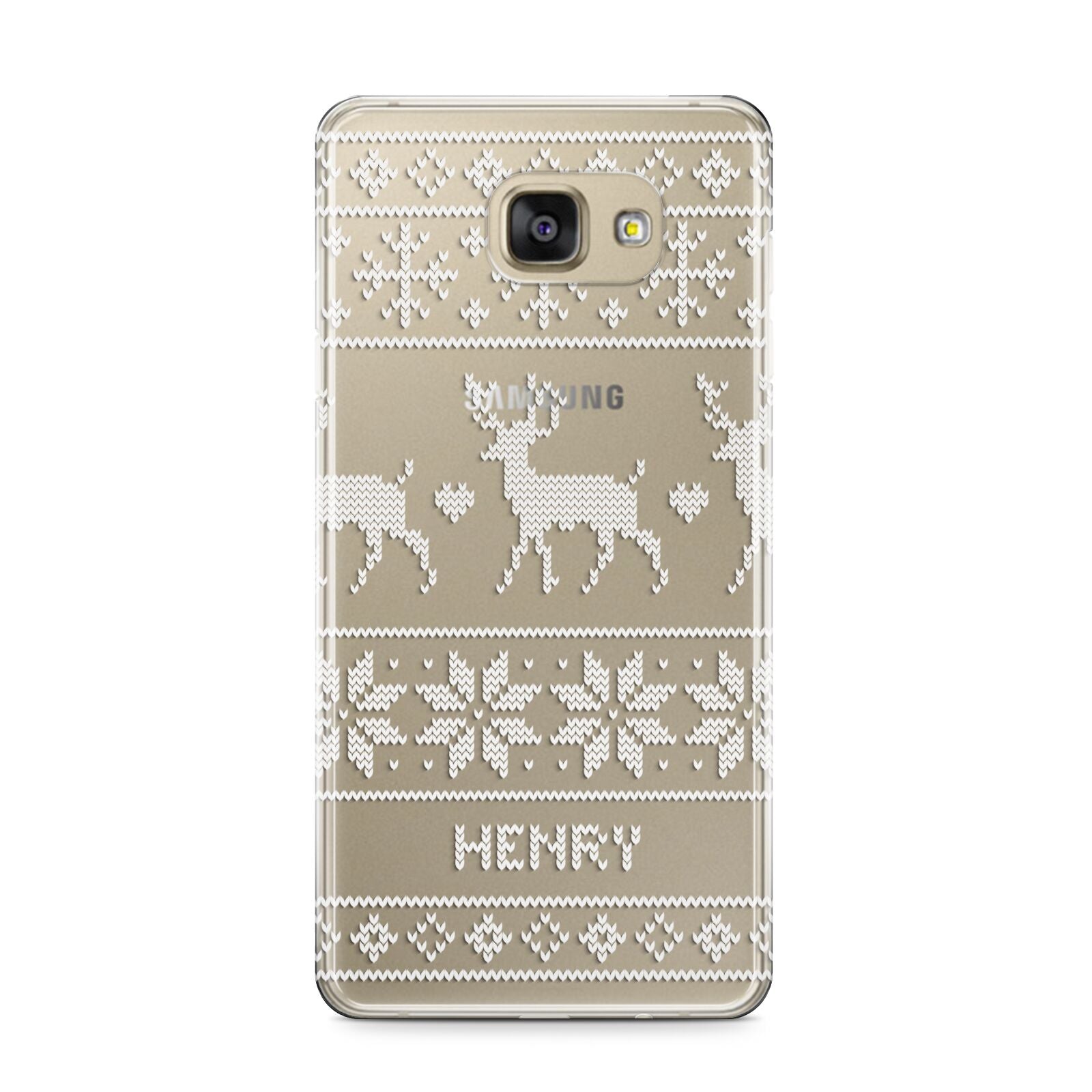 Personalised Christmas Jumper Samsung Galaxy A9 2016 Case on gold phone