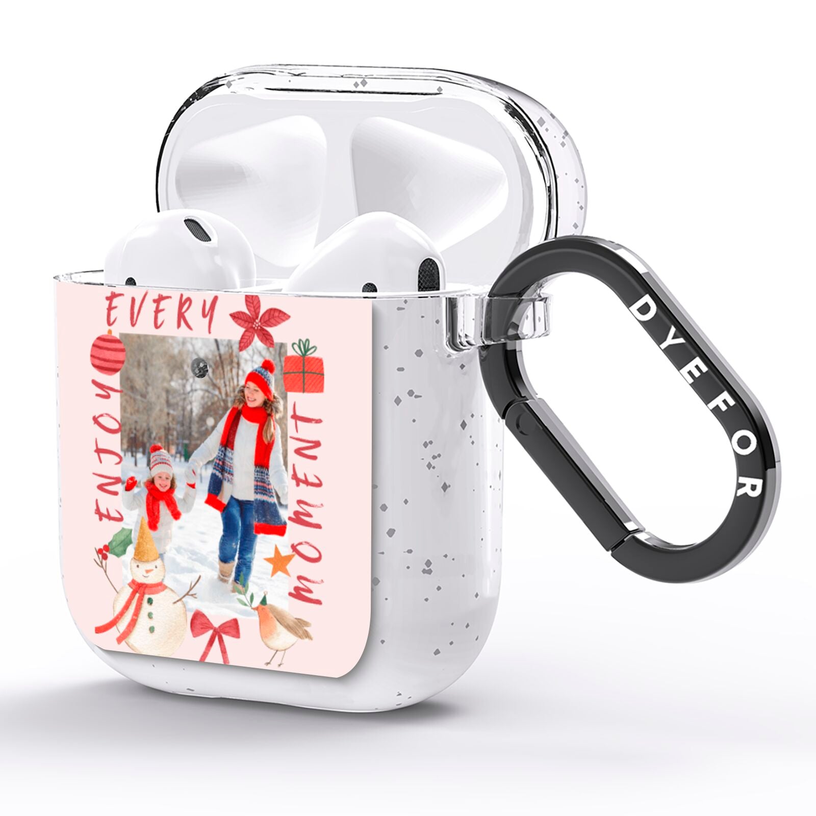 Personalised Christmas Moments AirPods Glitter Case Side Image