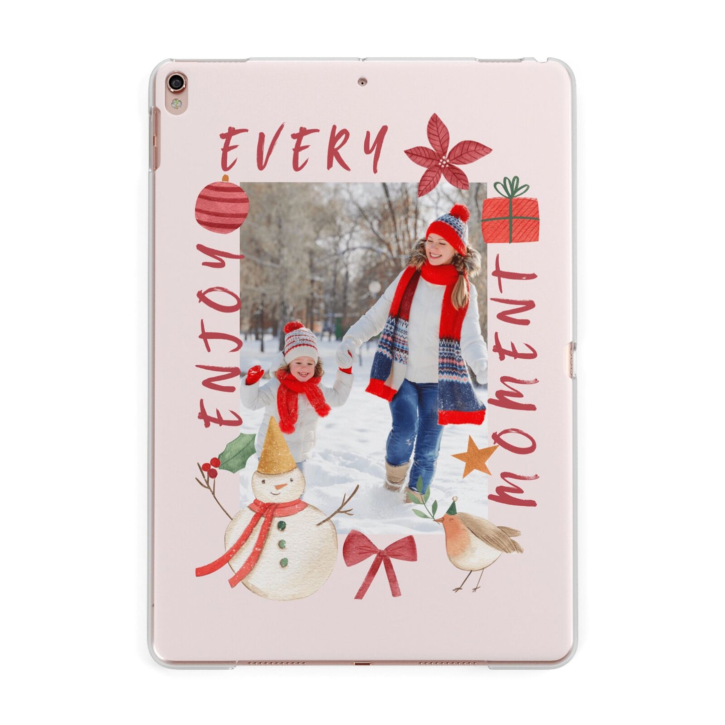Personalised Christmas Moments Apple iPad Rose Gold Case