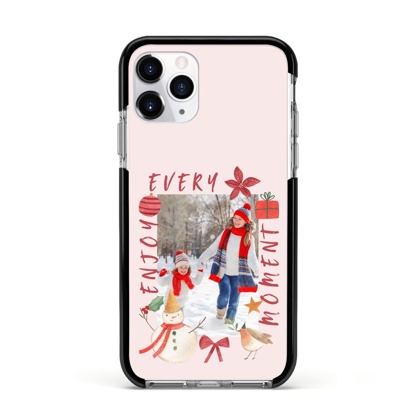 Personalised Christmas Moments Apple iPhone 11 Pro in Silver with Black Impact Case
