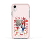 Personalised Christmas Moments Apple iPhone XR Impact Case Pink Edge on Silver Phone