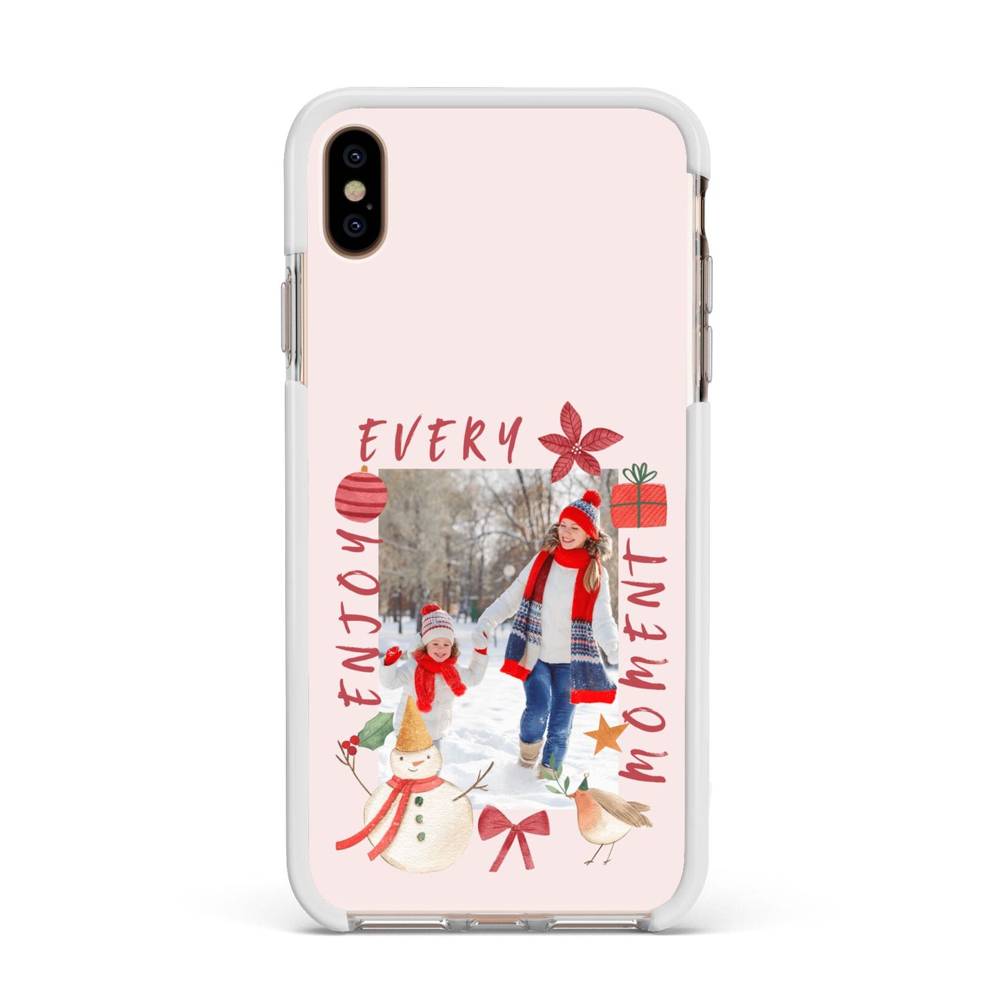 Personalised Christmas Moments Apple iPhone Xs Max Impact Case White Edge on Gold Phone