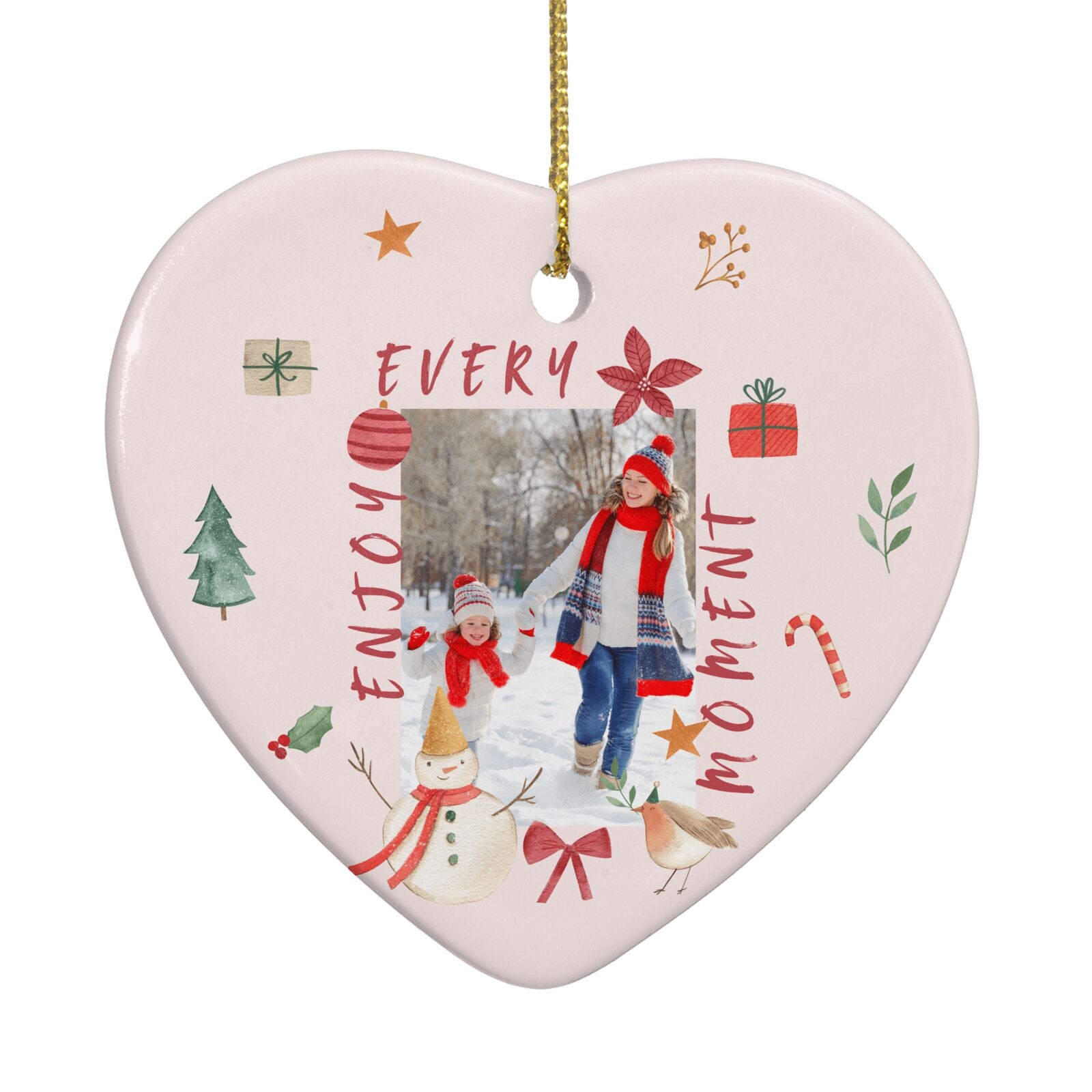 Personalised Christmas Moments Heart Decoration
