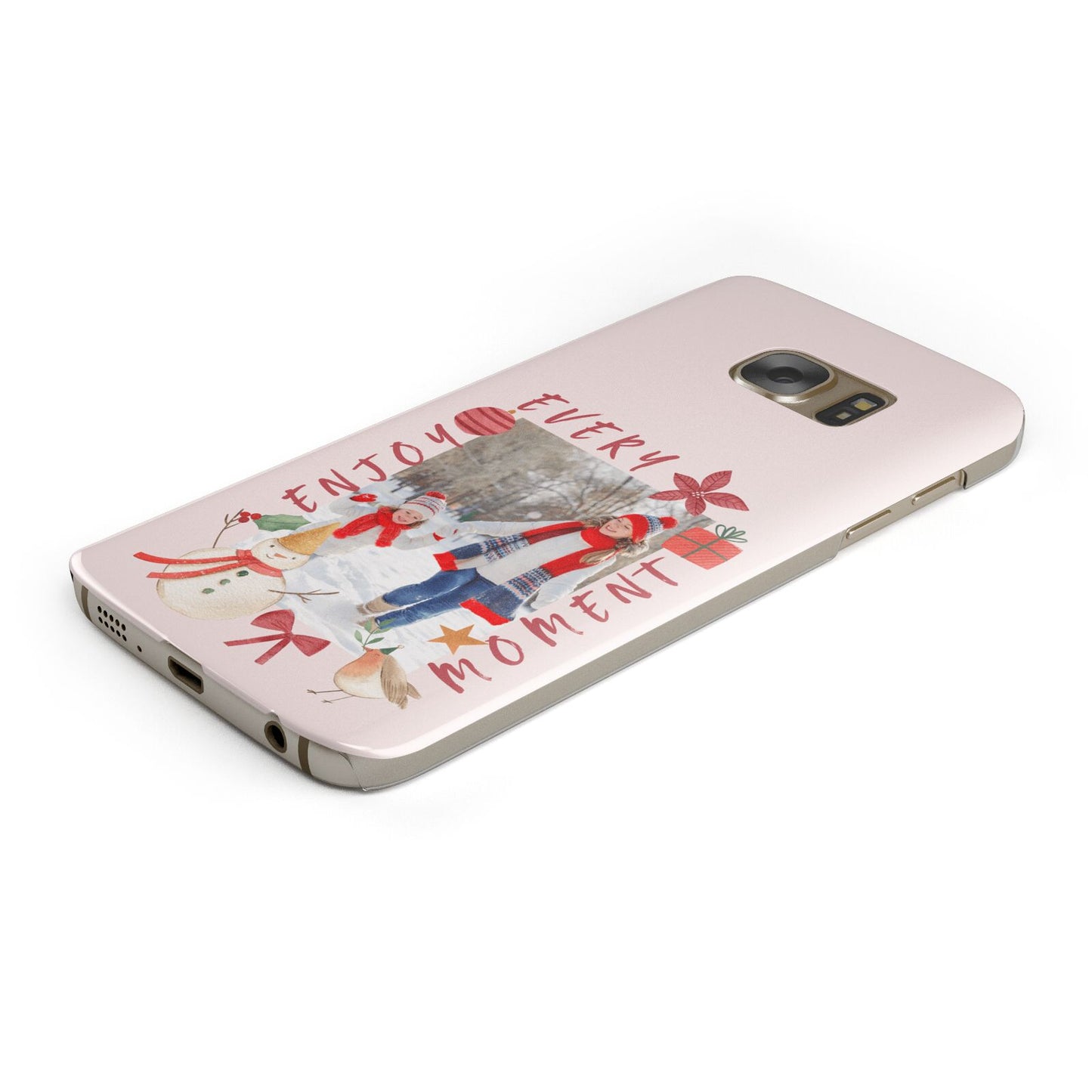 Personalised Christmas Moments Protective Samsung Galaxy Case Angled Image
