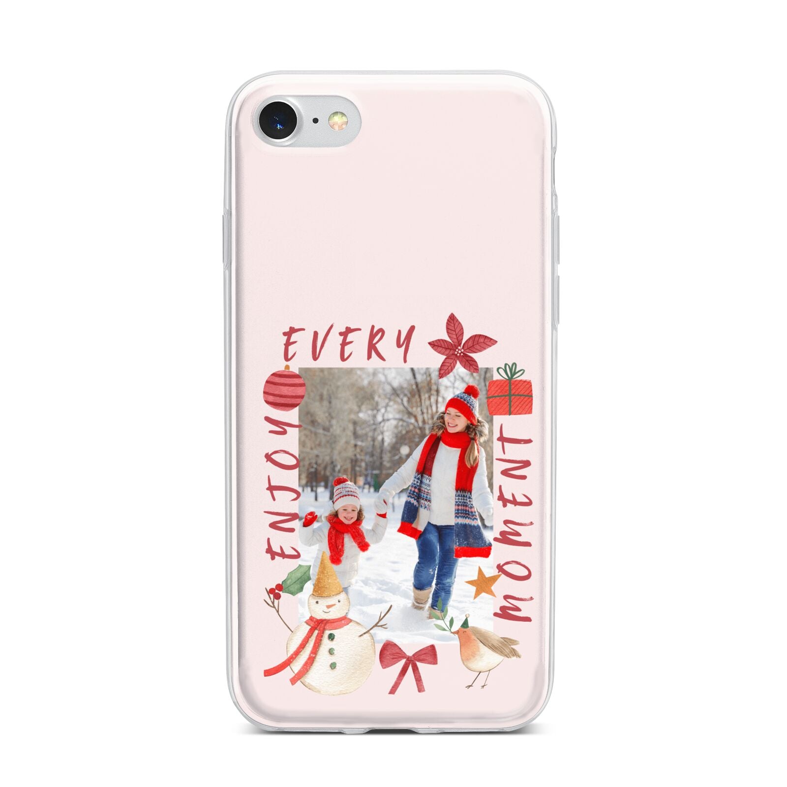 Personalised Christmas Moments iPhone 7 Bumper Case on Silver iPhone