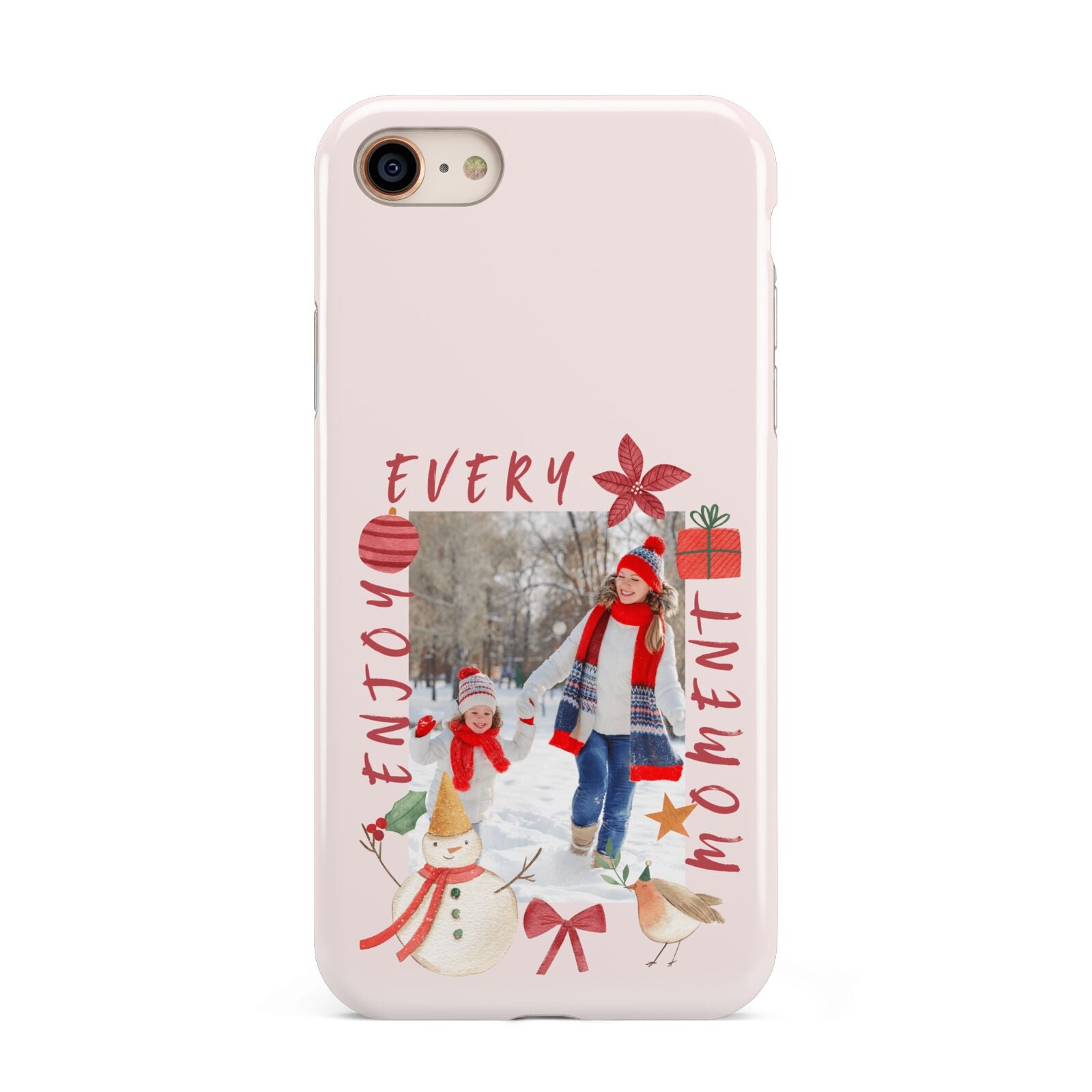 Personalised Christmas Moments iPhone 8 3D Tough Case on Gold Phone