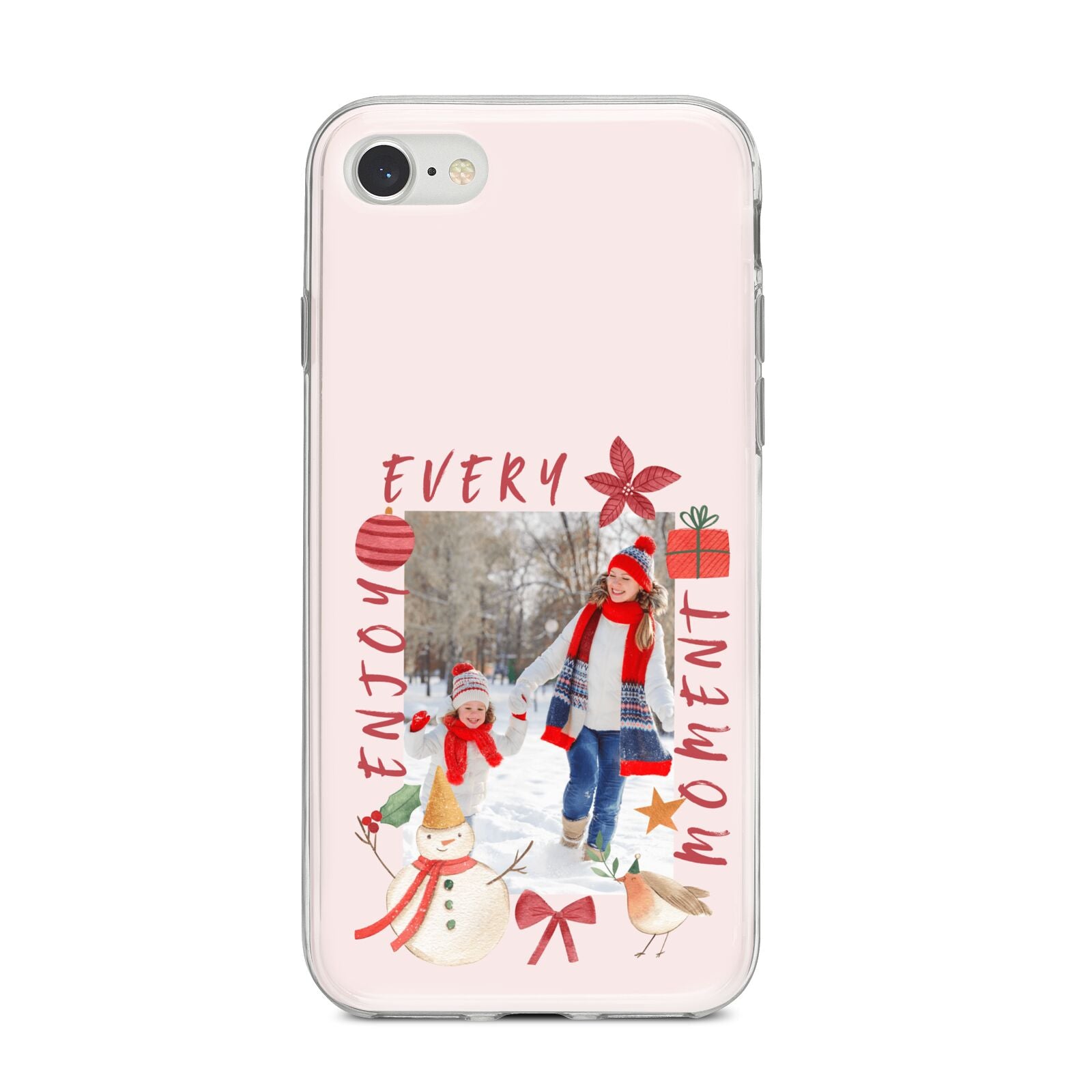 Personalised Christmas Moments iPhone 8 Bumper Case on Silver iPhone