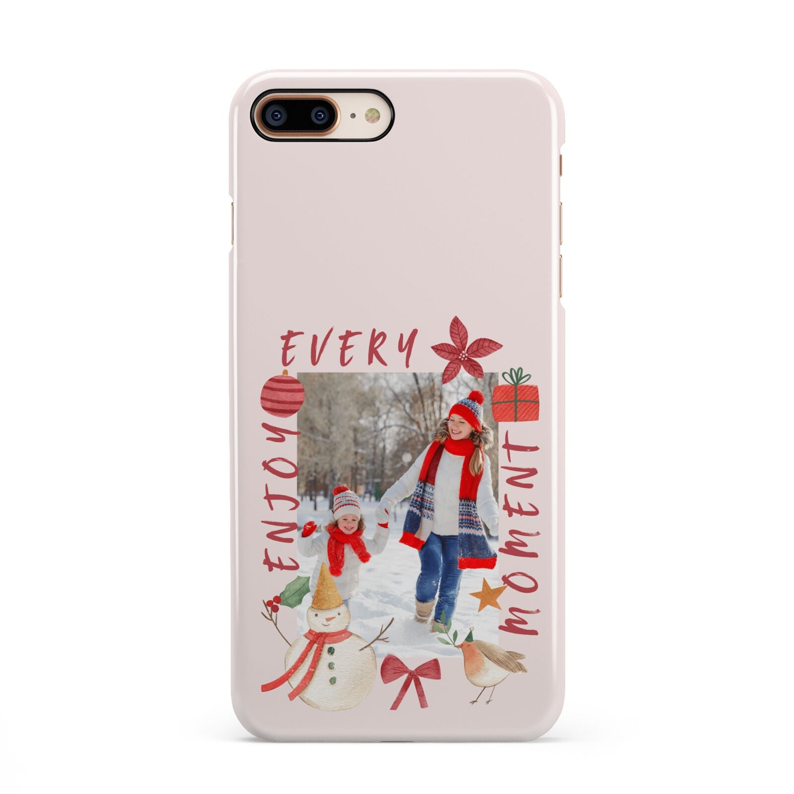 Personalised Christmas Moments iPhone 8 Plus 3D Snap Case on Gold Phone