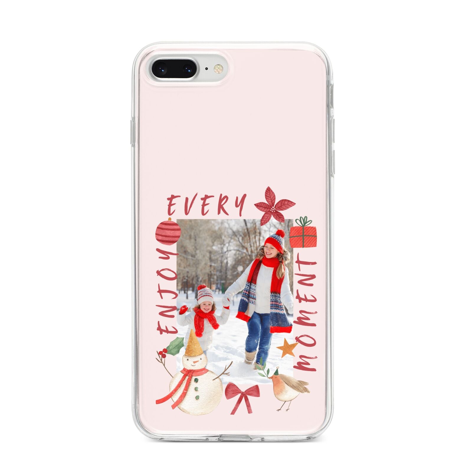 Personalised Christmas Moments iPhone 8 Plus Bumper Case on Silver iPhone