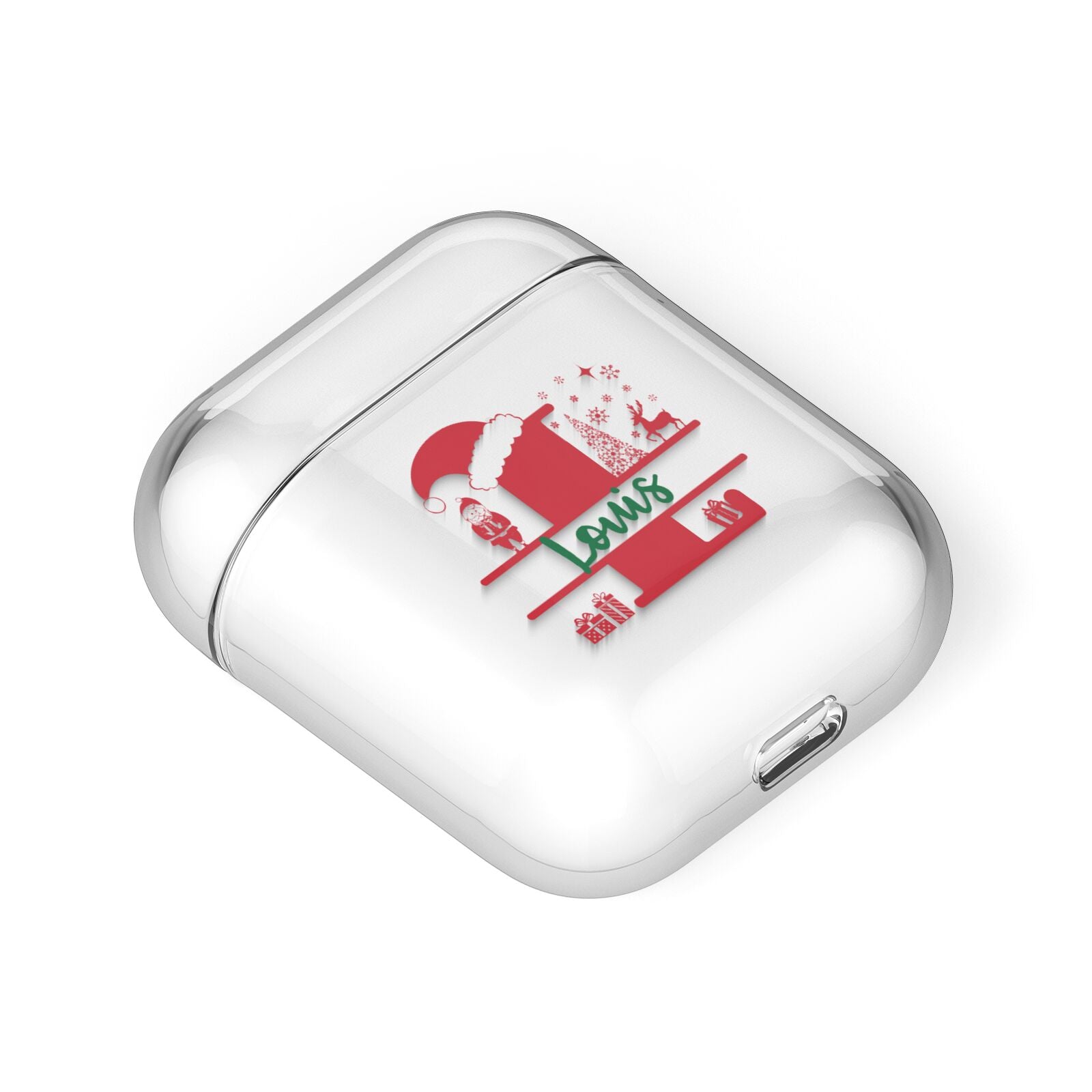 Personalised Christmas Monogram AirPods Case Laid Flat