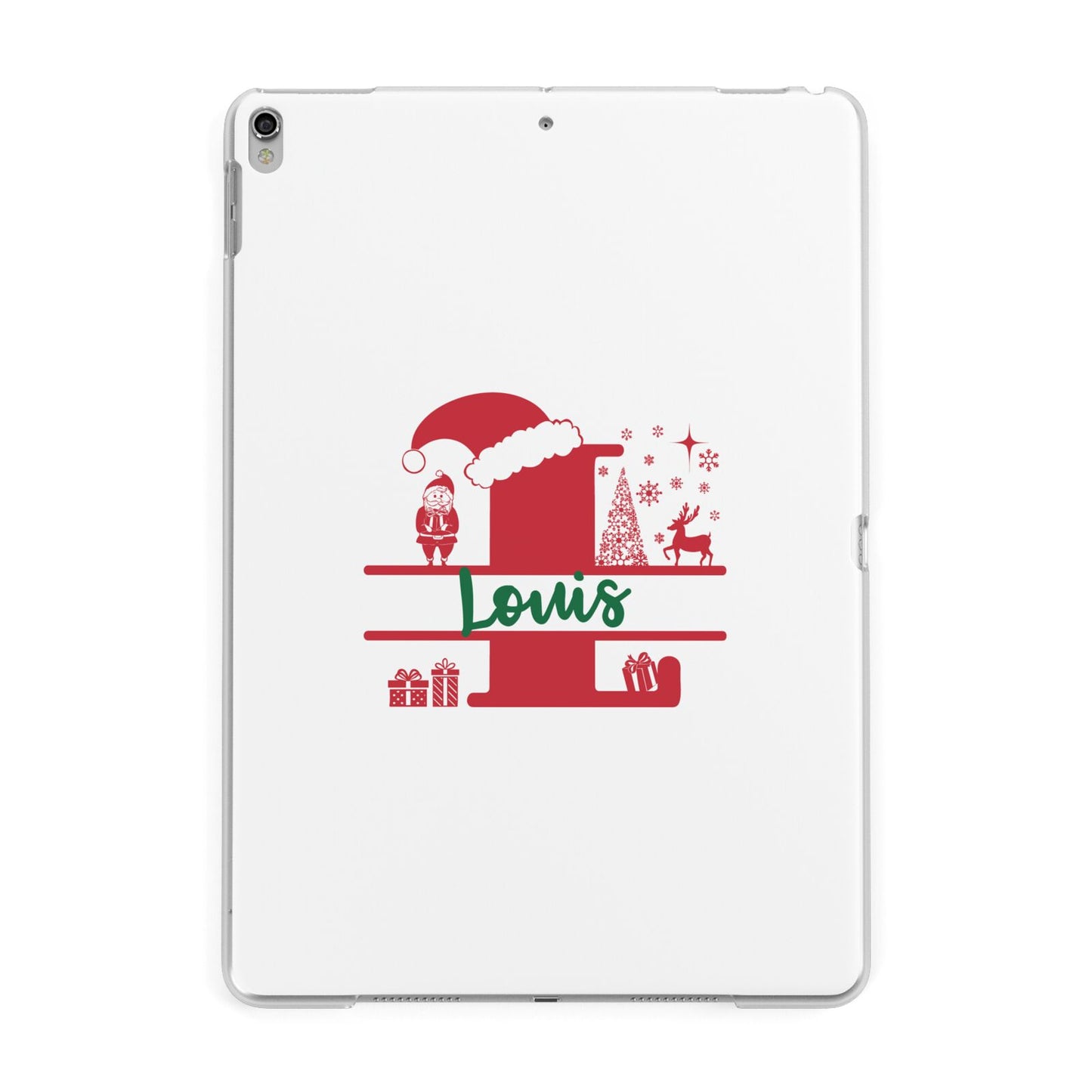 Personalised Christmas Monogram Apple iPad Silver Case