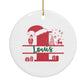 Personalised Christmas Monogram Circle Decoration Back Image