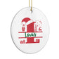 Personalised Christmas Monogram Circle Decoration Side Angle