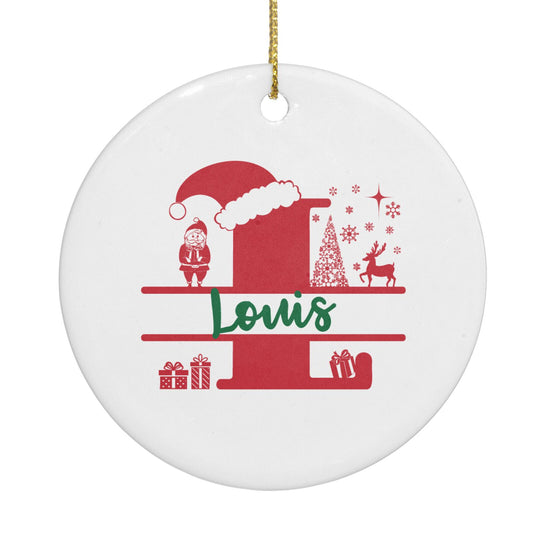 Personalised Christmas Monogram Circle Decoration