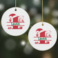 Personalised Christmas Monogram Round Decoration on Christmas Background