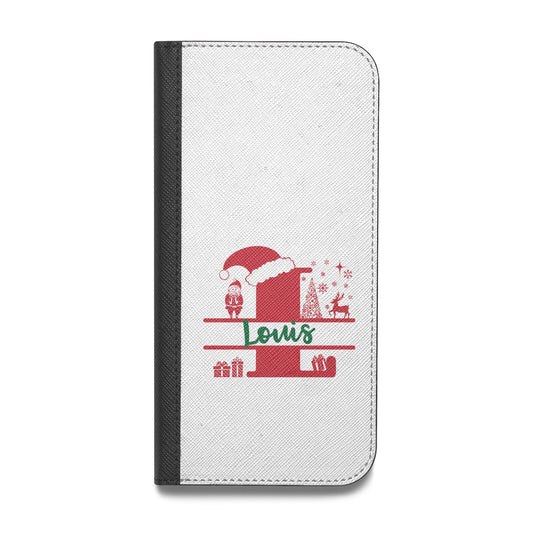 Personalised Christmas Monogram Vegan Leather Flip Samsung Case