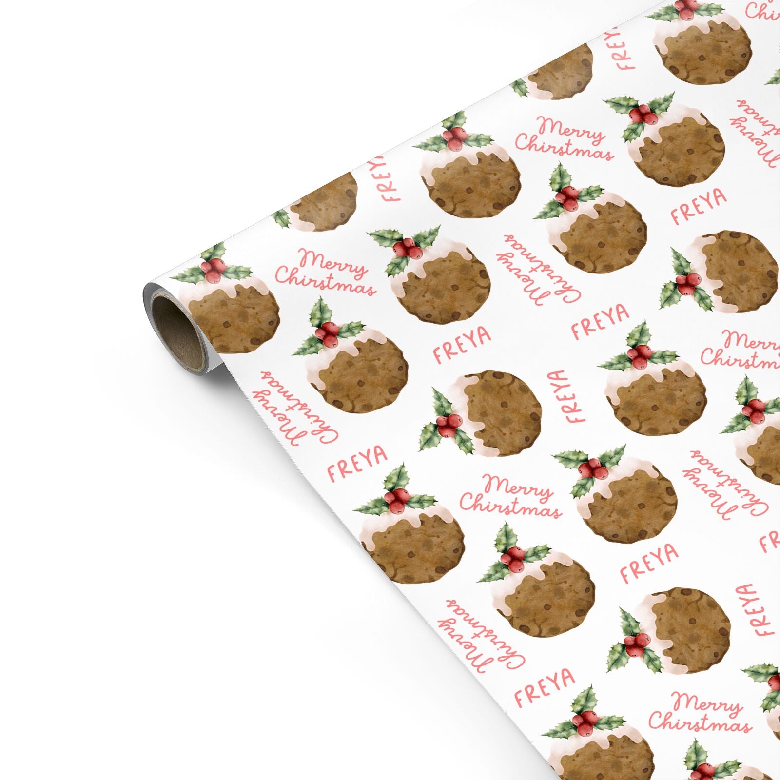 Personalised Christmas Pudding Personalised Gift Wrap