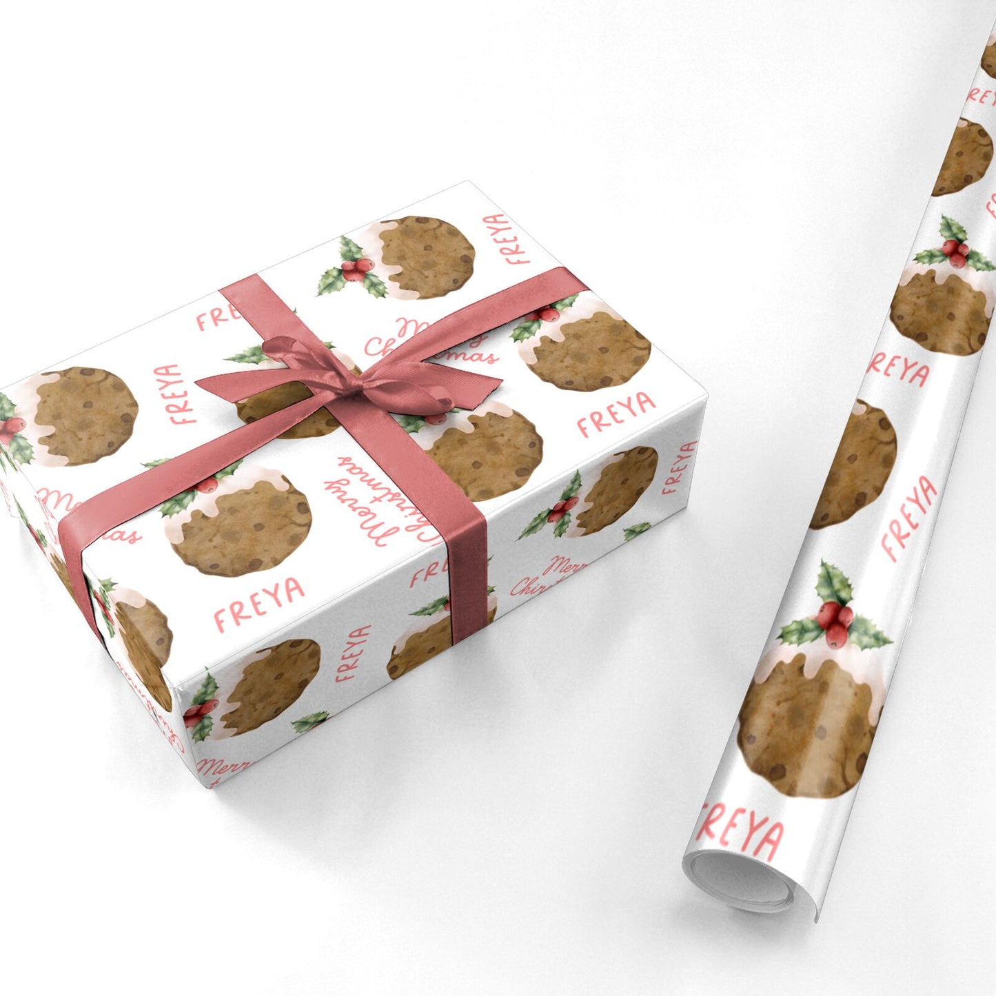 Personalised Christmas Pudding Personalised Wrapping Paper